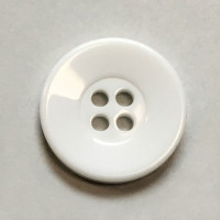 BL-155 Polished White Uniform, Lab, or Chef Coat Button, 2 Sizes - Priced per Dozen